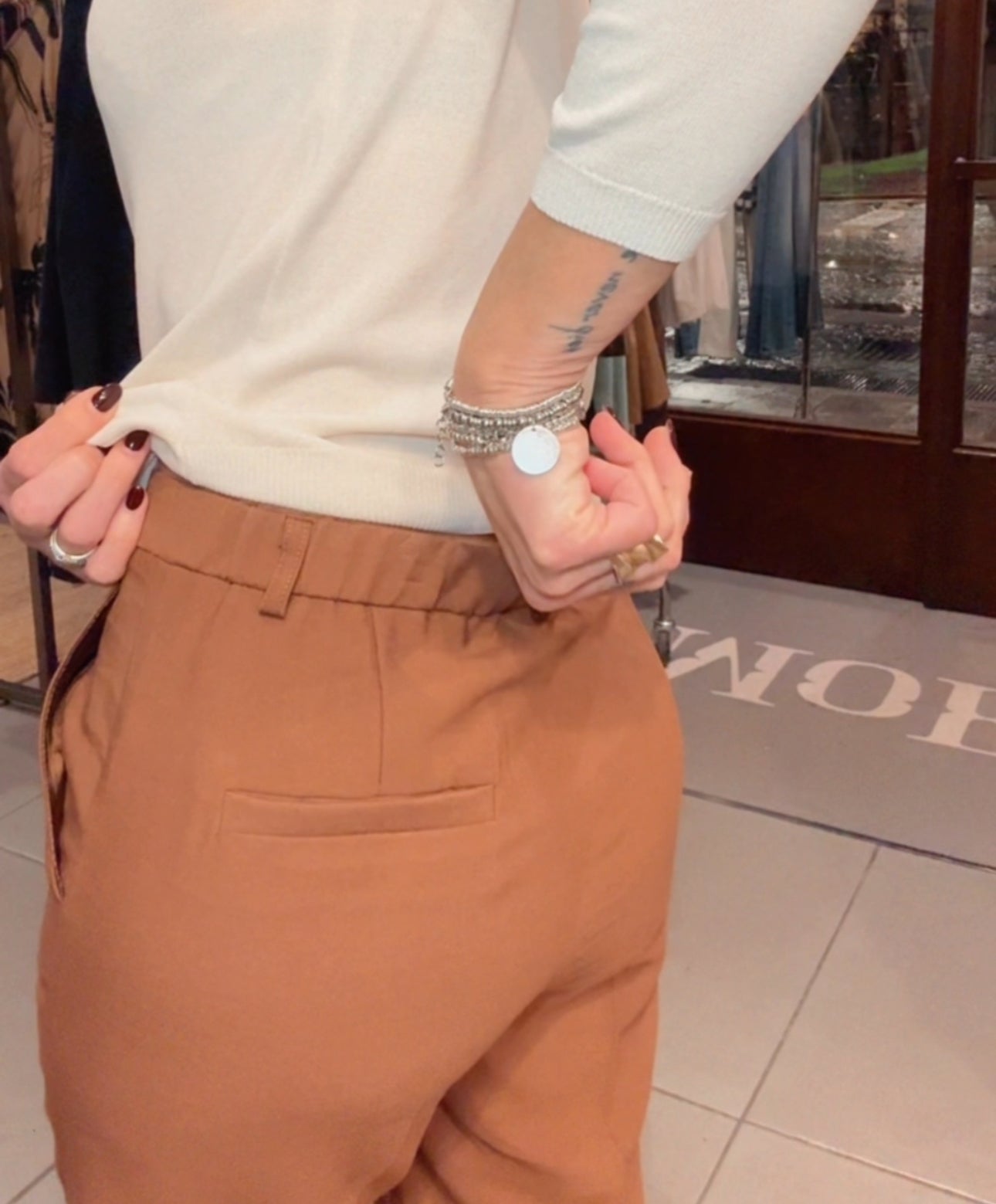 Pantalone shell terracotta