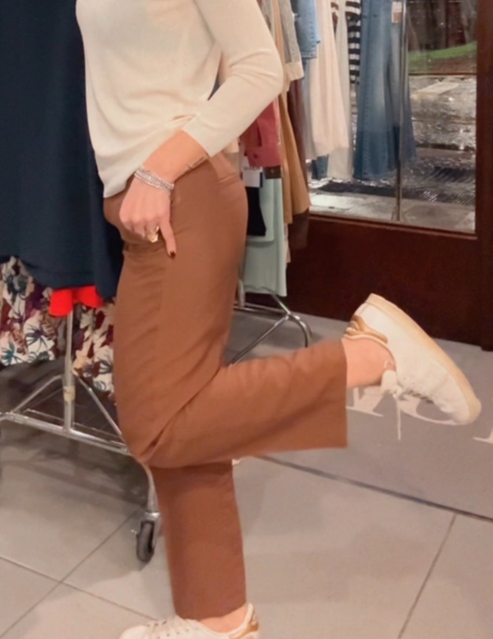 Pantalone shell terracotta