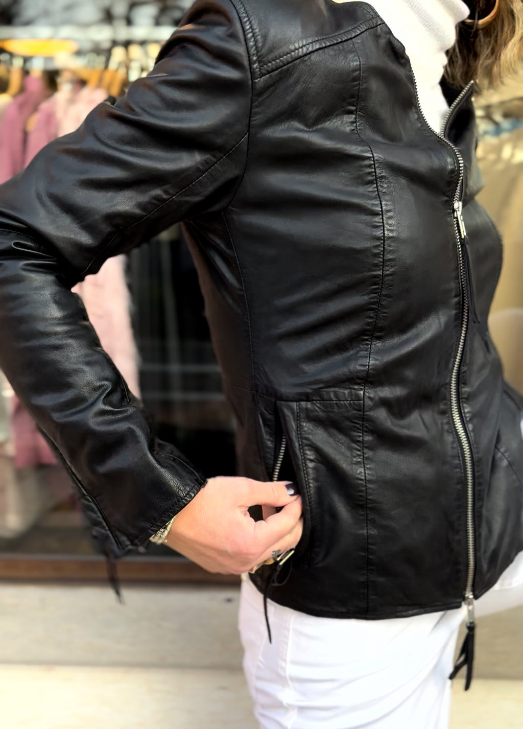 Biker in pelle