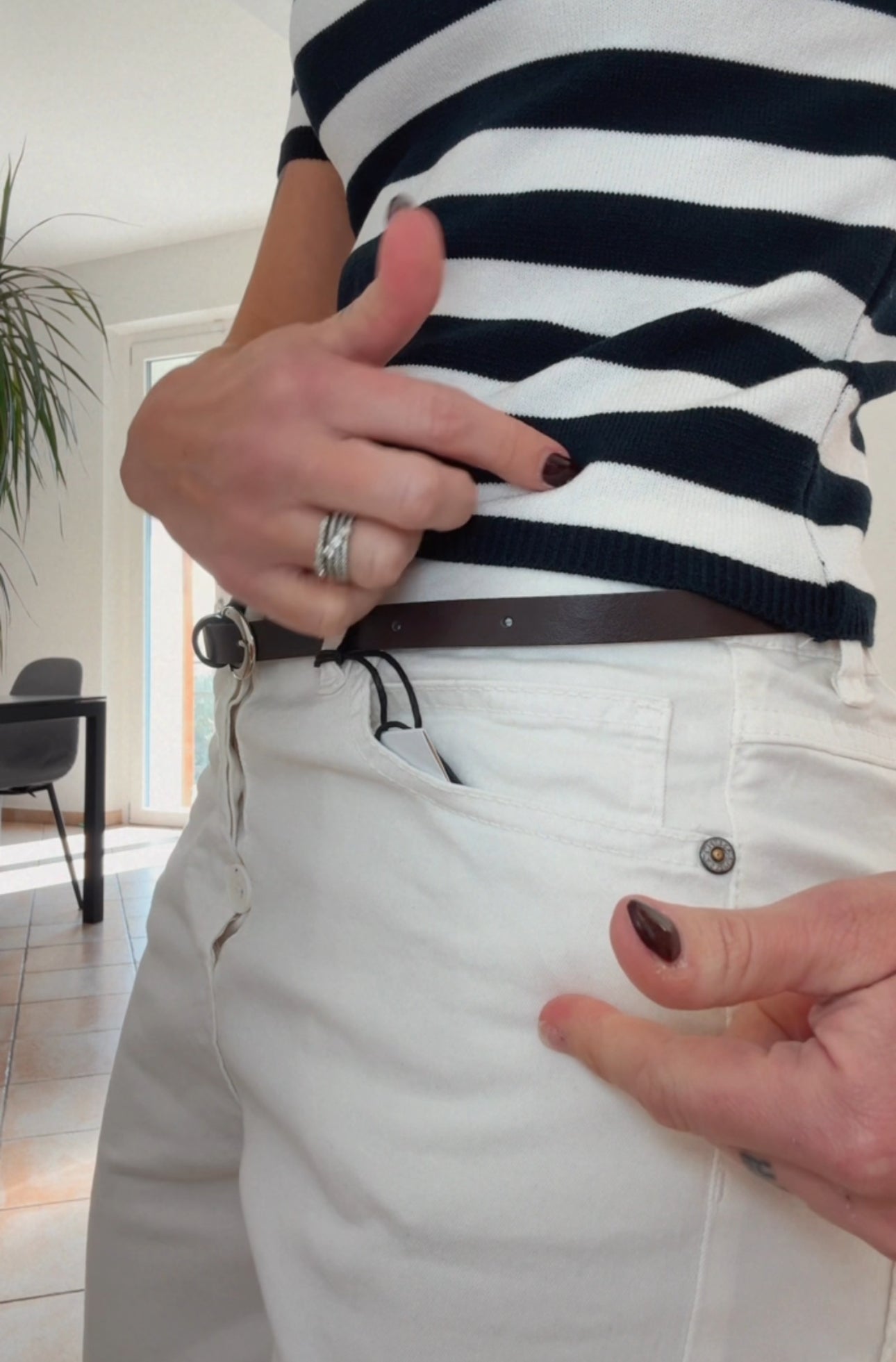 Pantalone bianco cotone