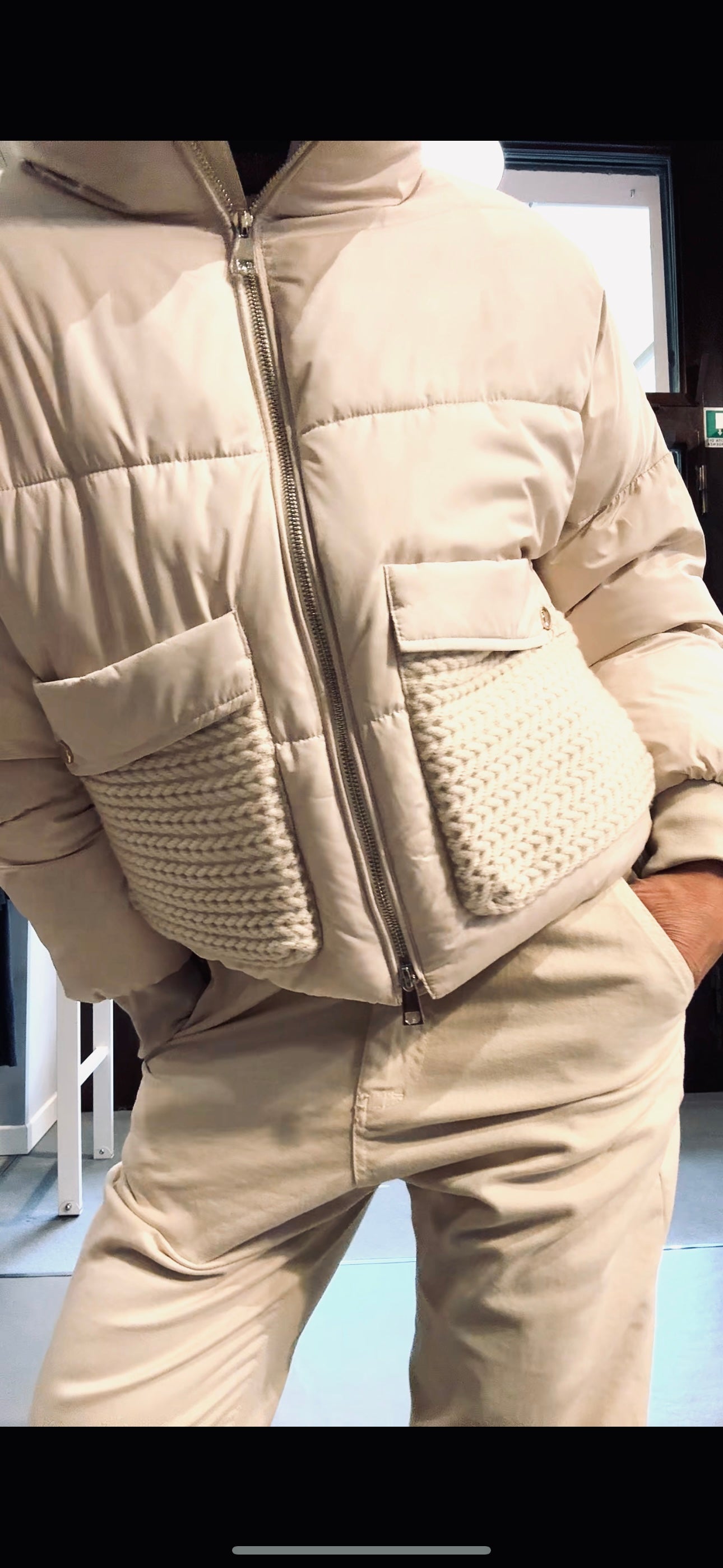 Piumino inserti maglia