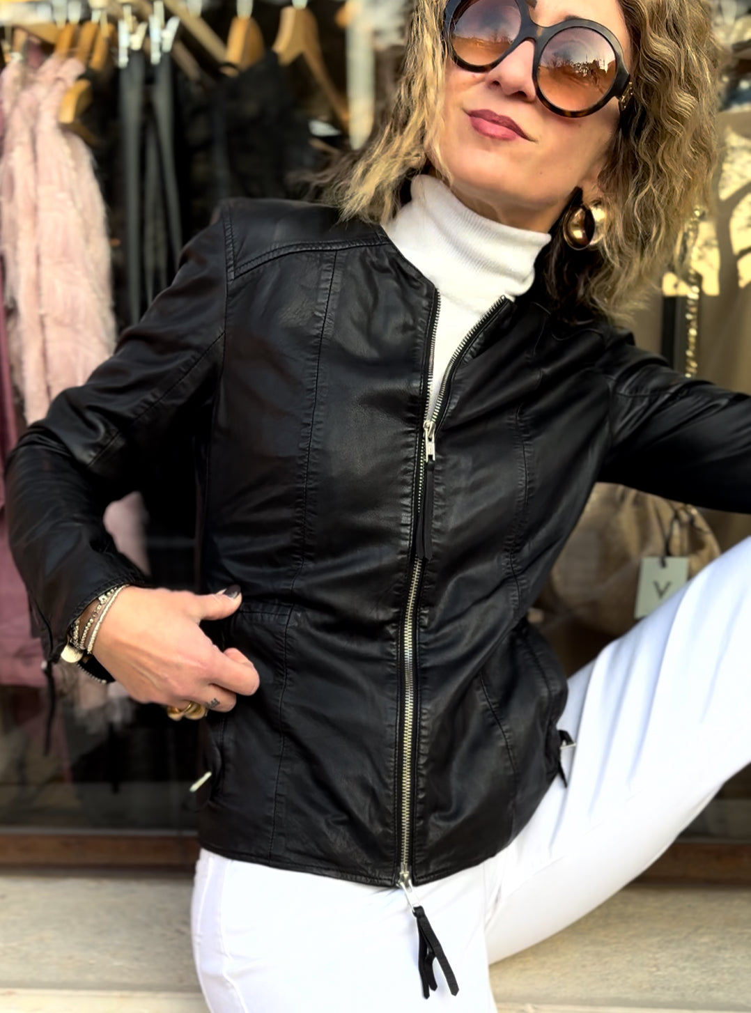 Biker in pelle