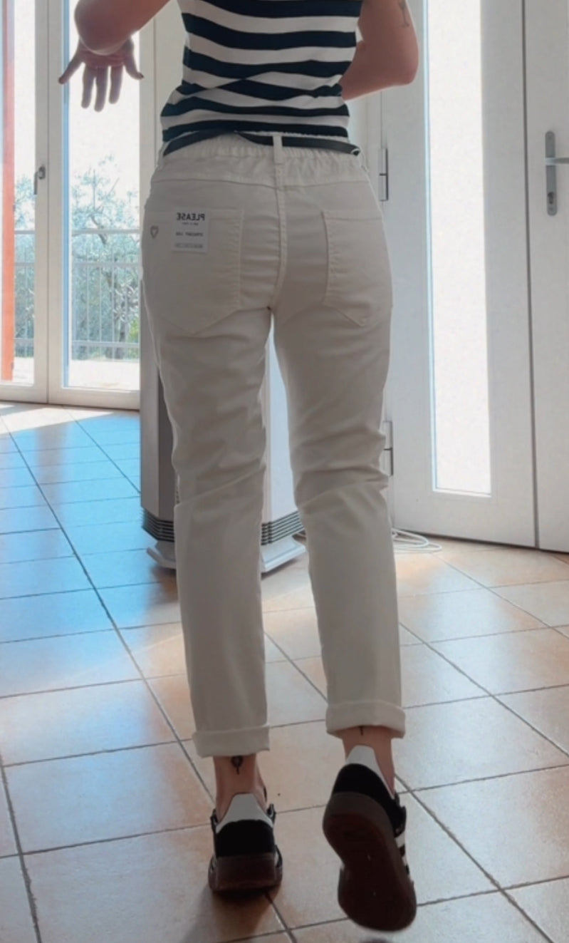 Pantalone bianco cotone