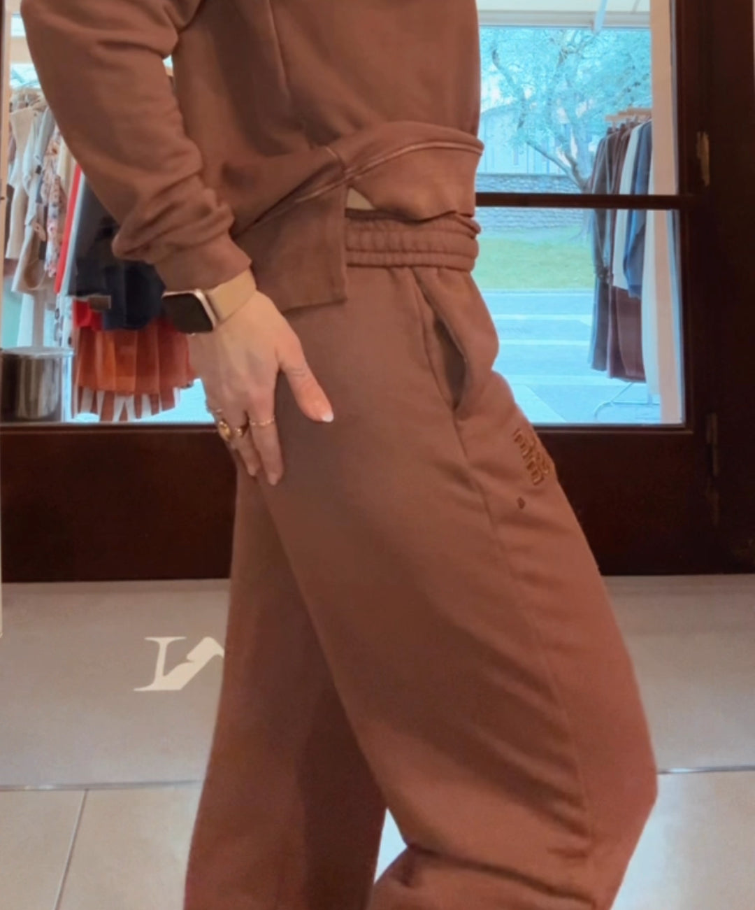 Pantalone tuta garzato