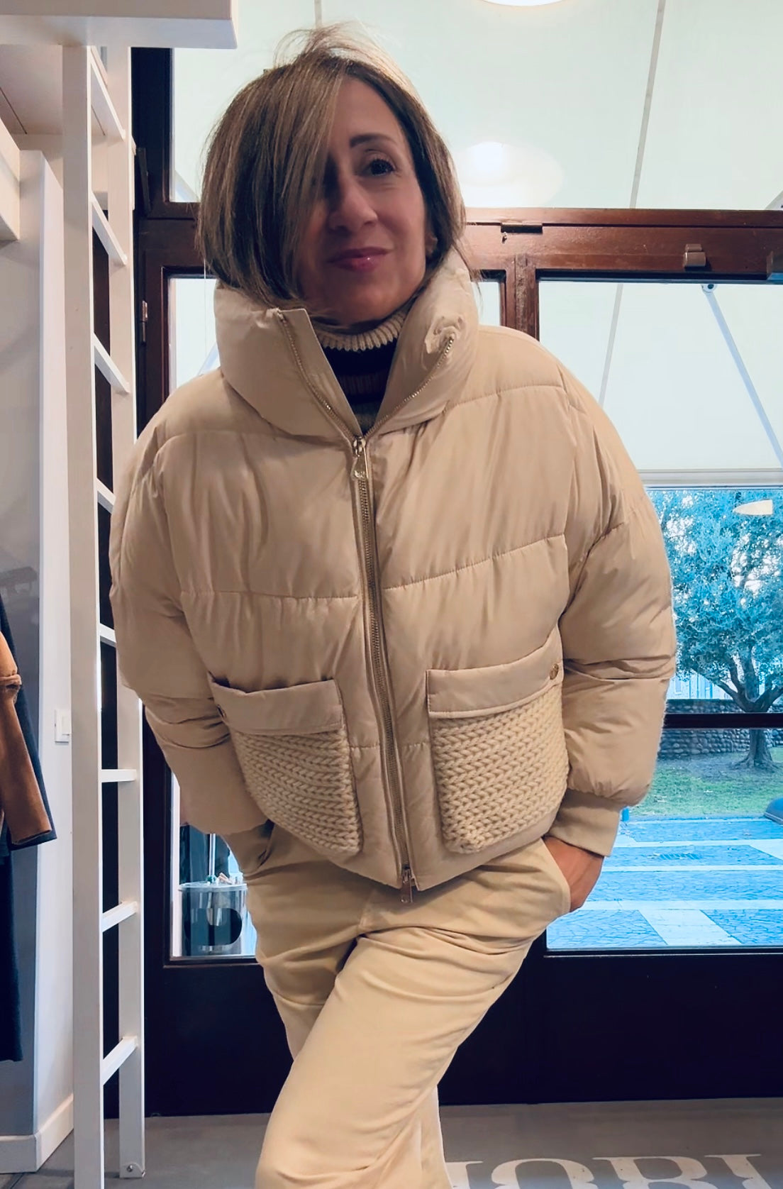 Piumino inserti maglia