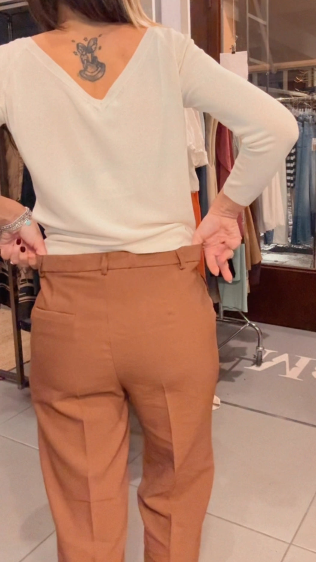 Pantalone shell terracotta