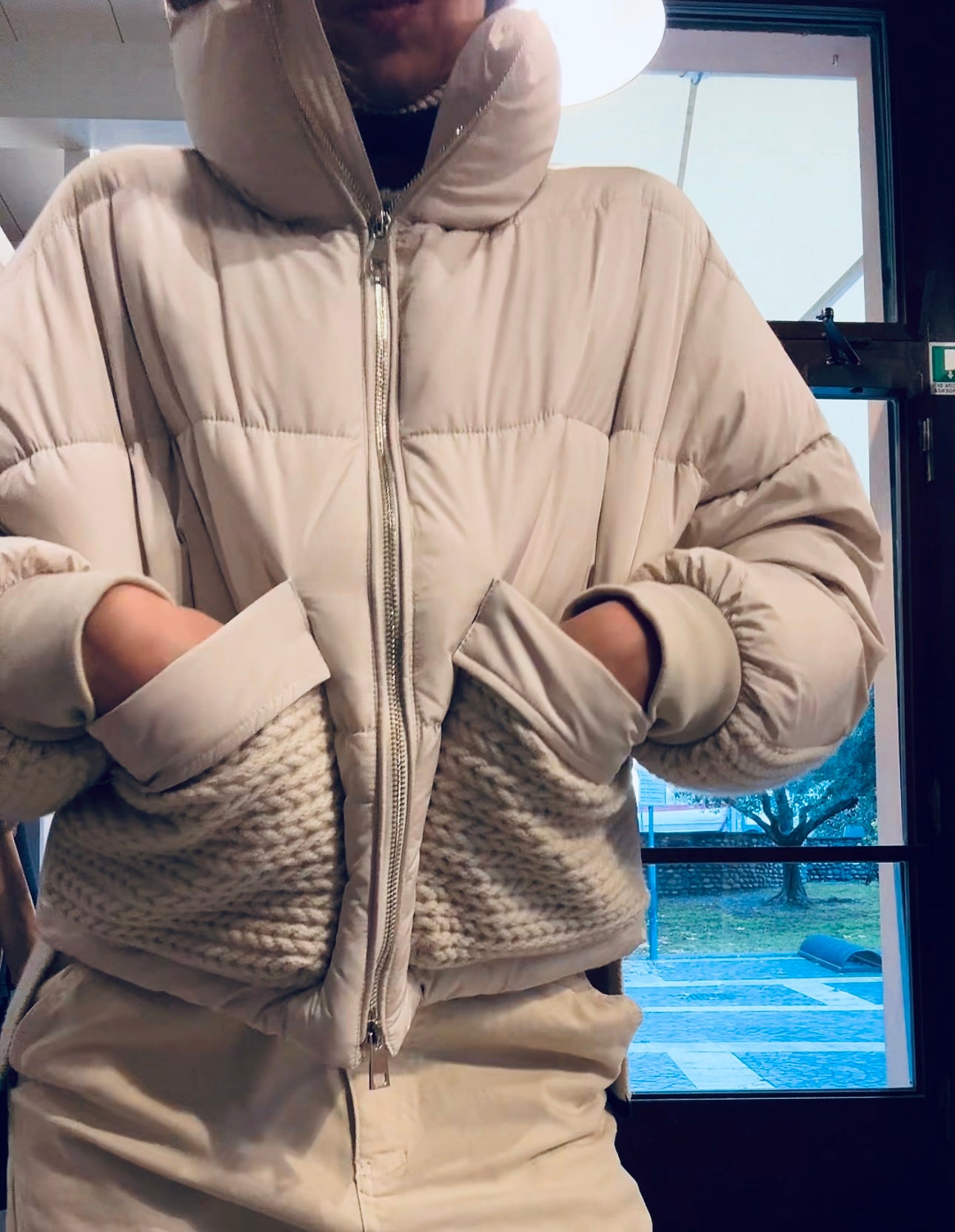 Piumino inserti maglia