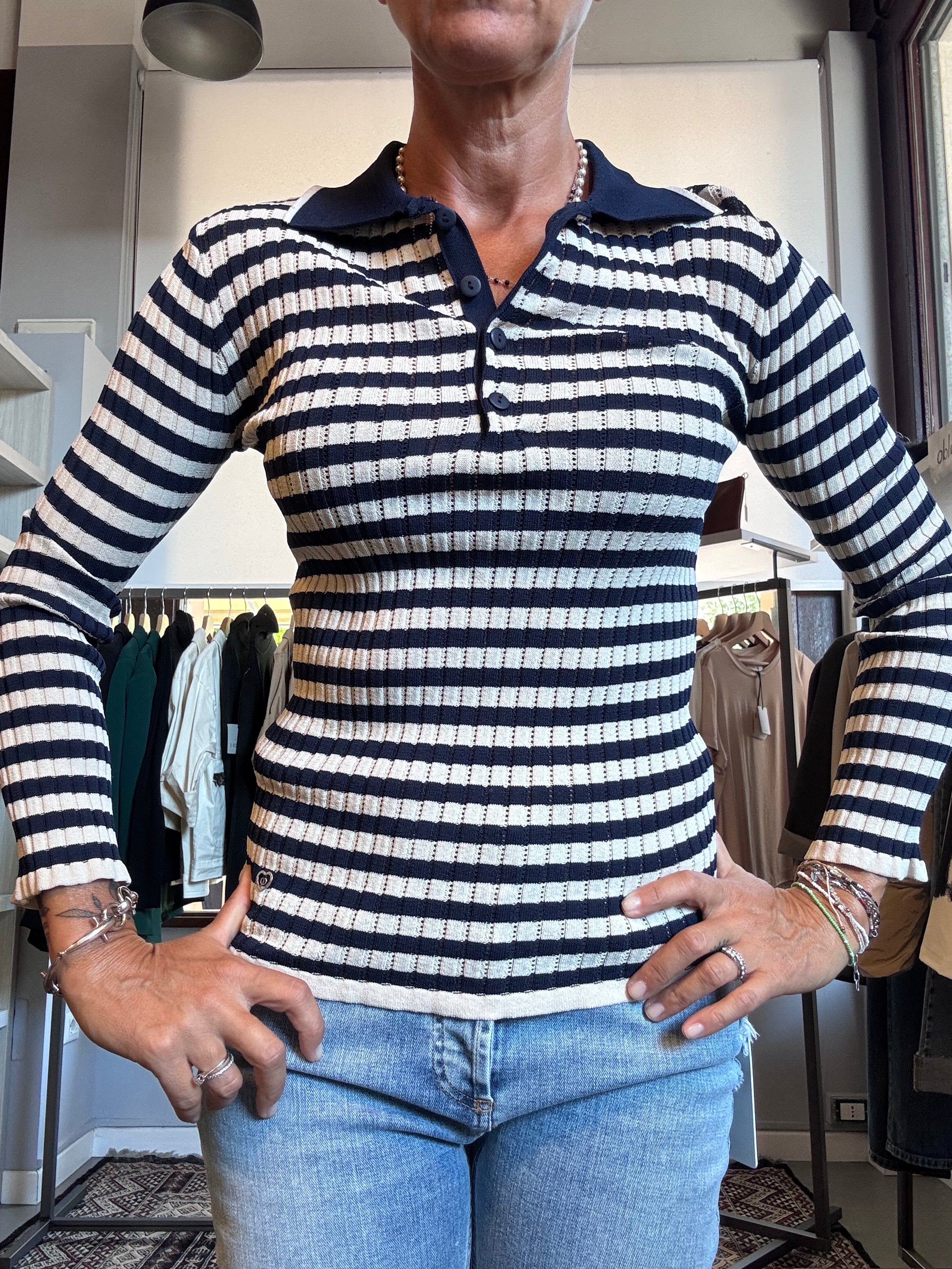 Maglia elasticizzata manica lunga Please