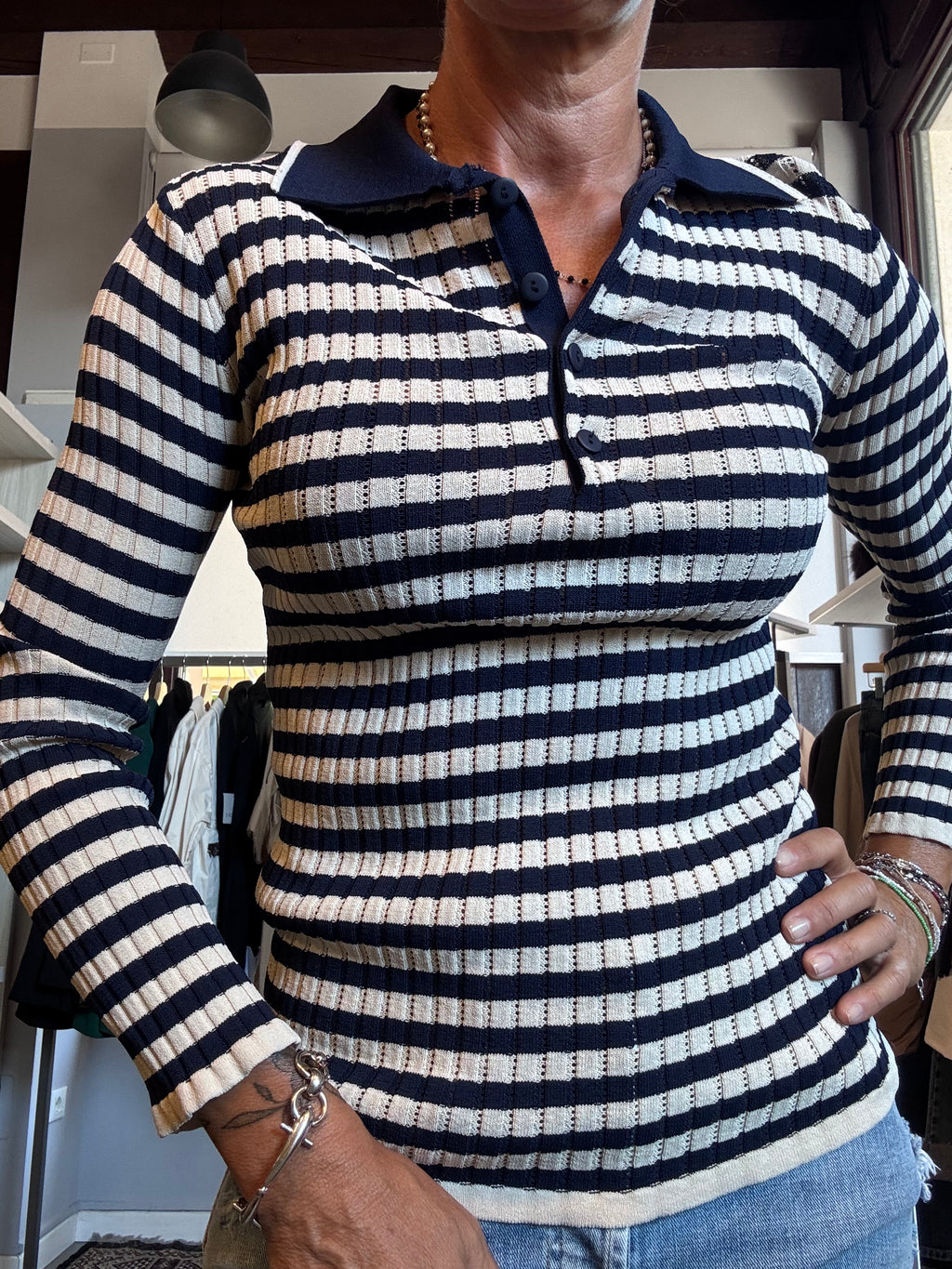 Maglia elasticizzata manica lunga Please