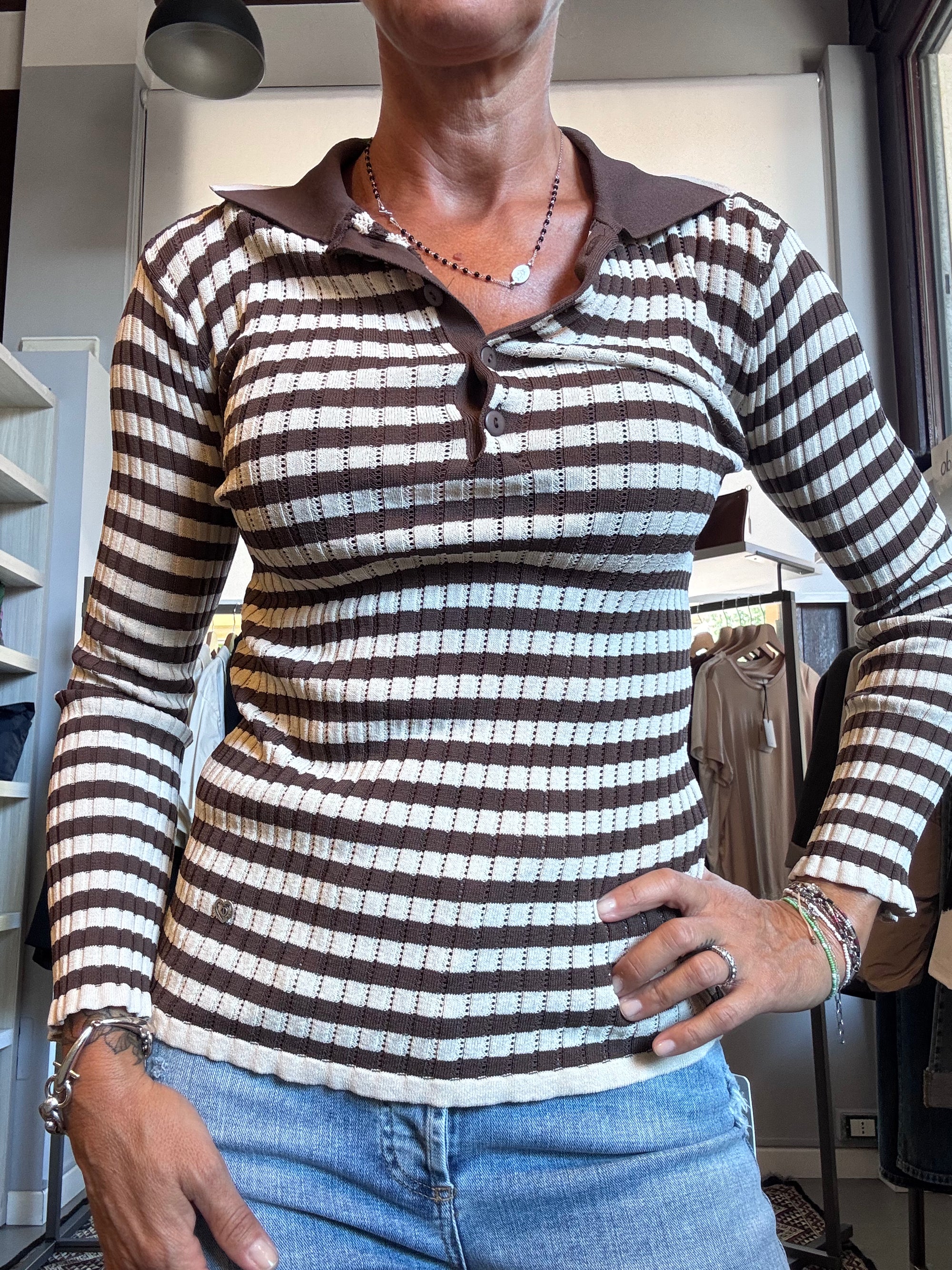 Maglia elasticizzata manica lunga Please