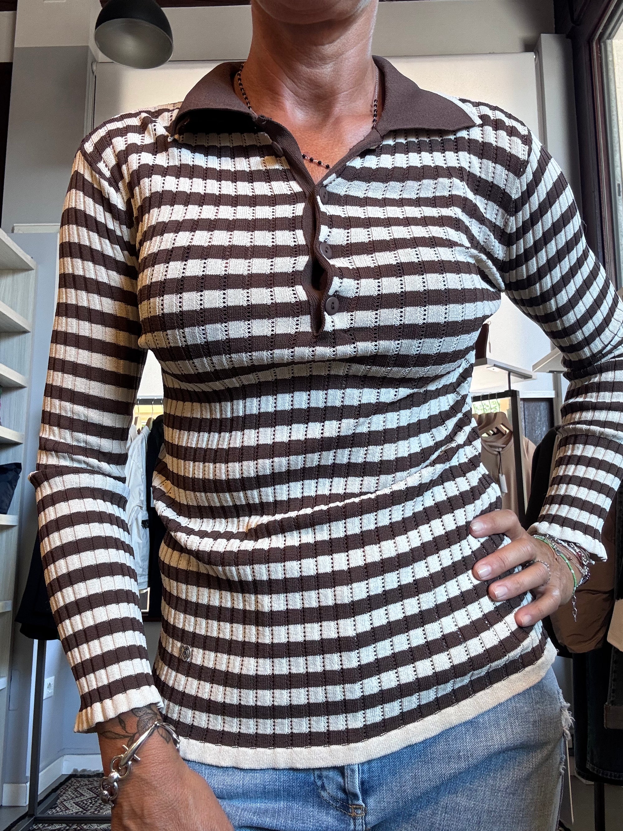 Maglia elasticizzata manica lunga Please